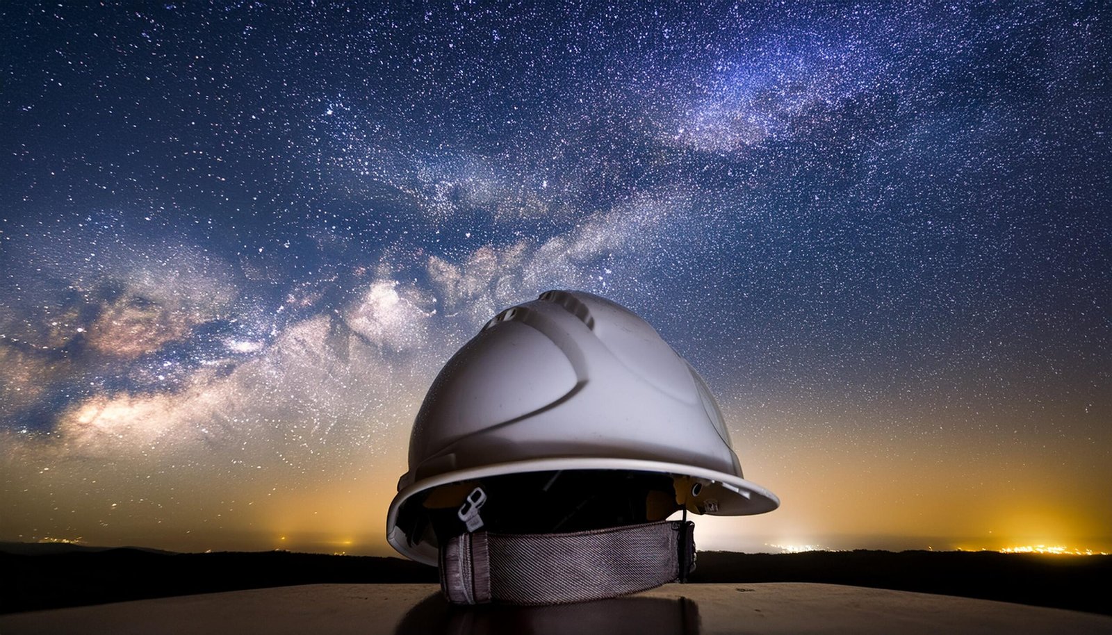 Firefly a civil helmet with the milky way galaxy at night 65841